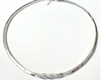 A Silver White CZ Necklace