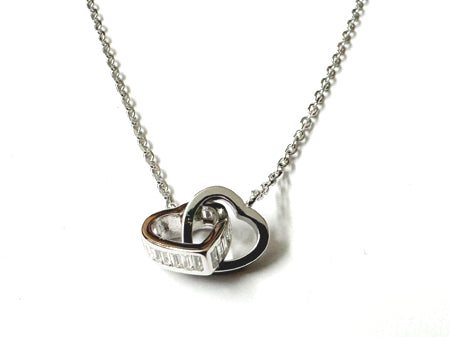 Silver Cz Heart Necklace