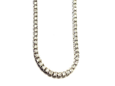 A White Cubic Zirconia Claw Set Tennis Silver 4mm Stone Necklace