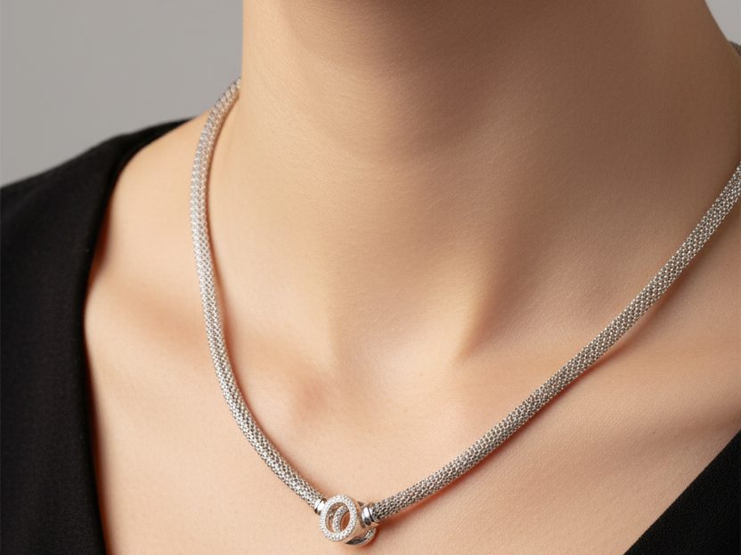 A White Cubic Zirconia Necklace.