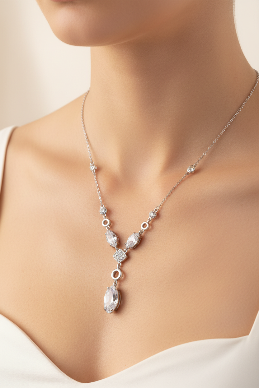 White Cubic Zirconia Necklace