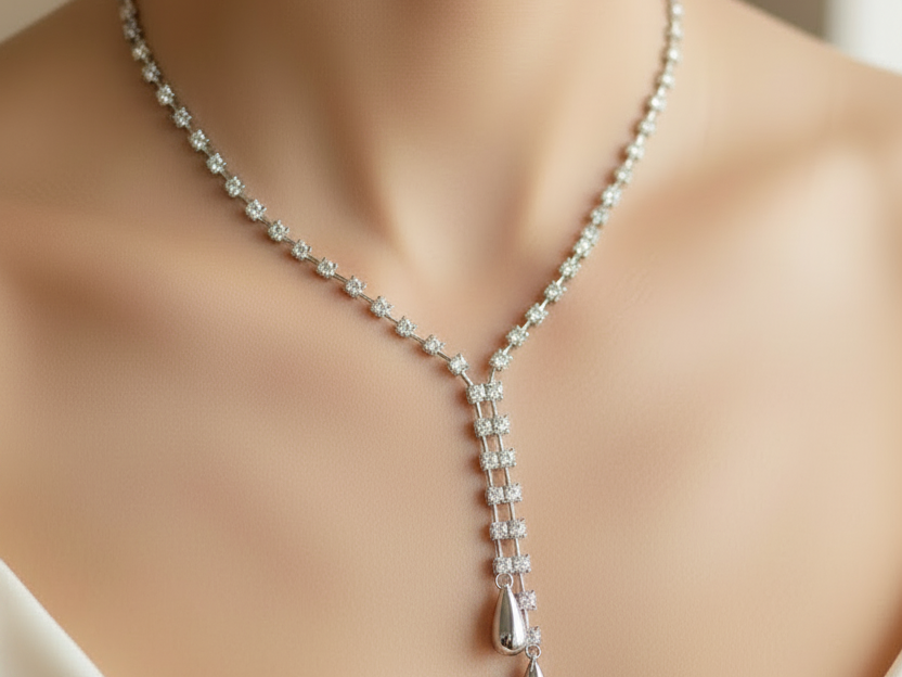 White Cubic Zirconia Necklace