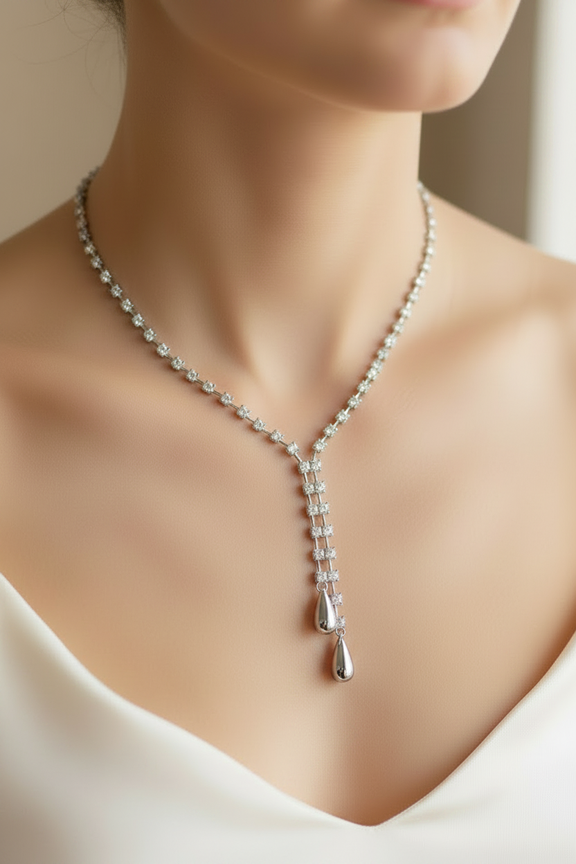White Cubic Zirconia Necklace