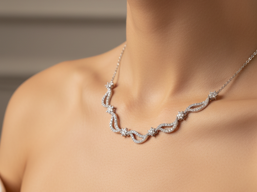 White Cubic Zirconia Necklace