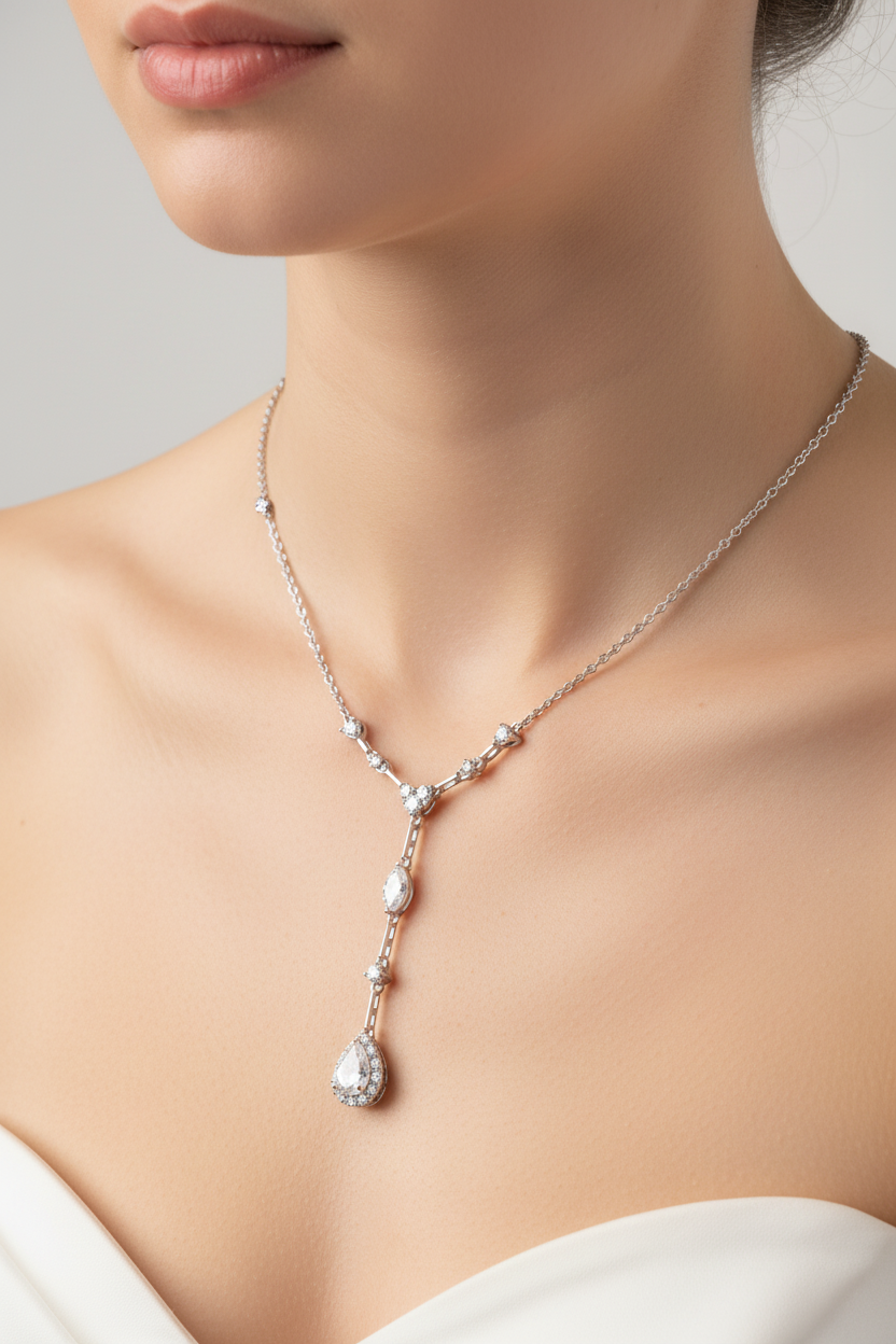 White Cubic Zirconia Necklace