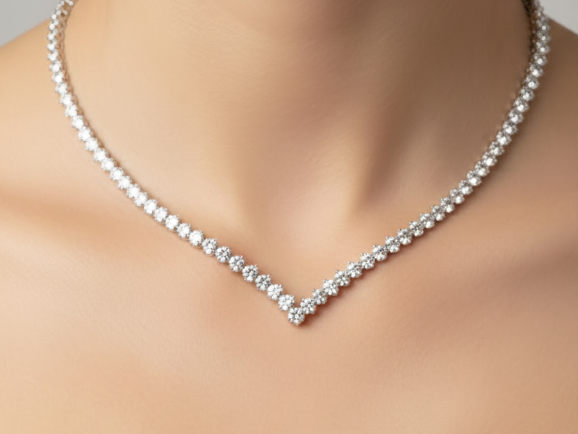 White Cubic Zirconia Necklace