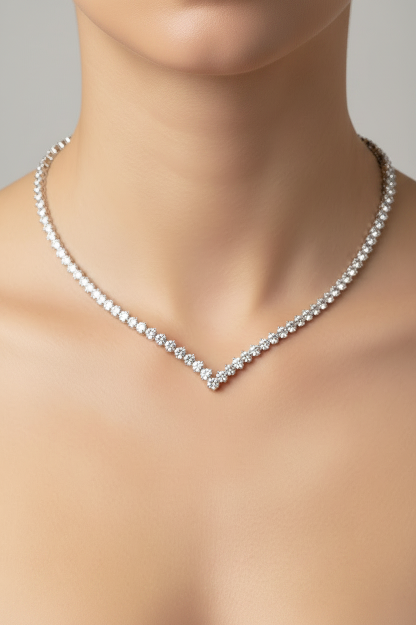 White Cubic Zirconia Necklace