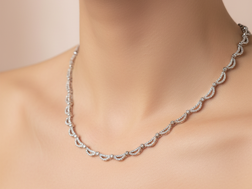 White Cubic Zirconia Necklace
