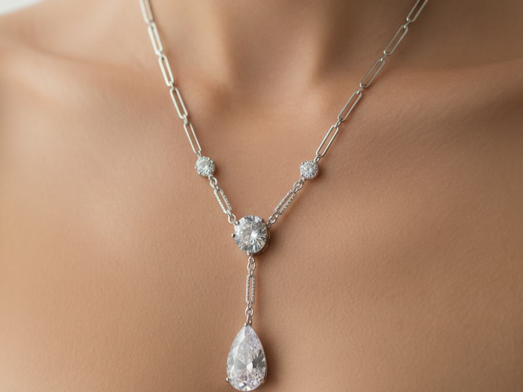 White Cubic Zirconia Necklace