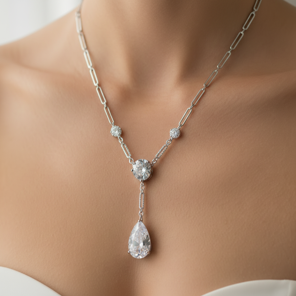 White Cubic Zirconia Necklace