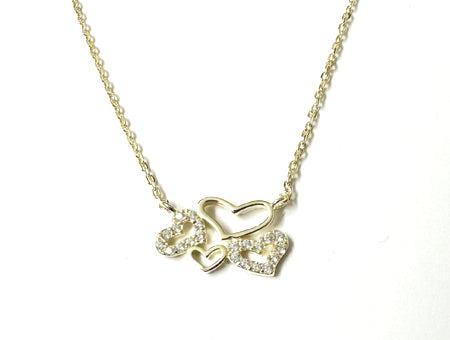 Yellow Plated on Silver Heart Necklace.