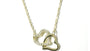 Yellow Plated on Silver Double Heart Necklace.