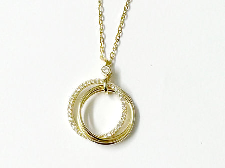 A Silver Yellow Gold Plated white CZ Necklace