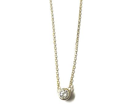 A Yellow Plated white CZ Stone Necklace