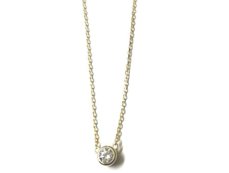 A Yellow Plated white CZ Stone Necklace