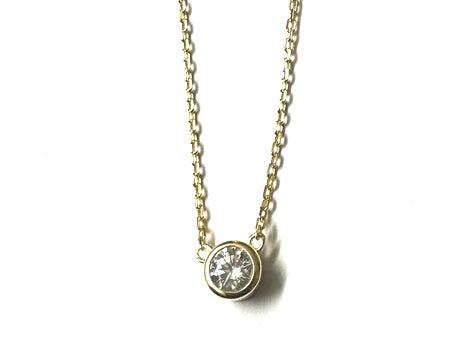 A Yellow Plated white CZ Stone Necklace