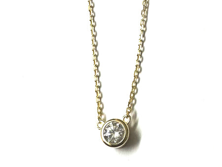 A Yellow Plated white CZ Stone Necklace
