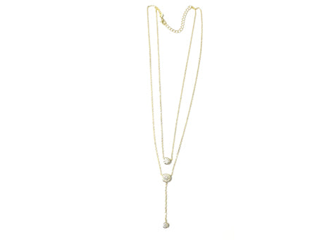 White Cubic Zirconia Gold plated Silver Earring.