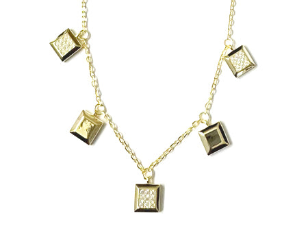 White Cubic Zirconia Gold plated Silver Earring.