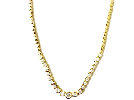 A Yellow Gold Plated White Cubic Zirconia Necklace