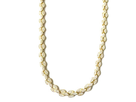 A Yellow Gold Plated White Cubic Zirconia Necklace