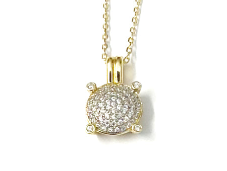 Yellow Plated Silver White Cubic Zirconia Earring.