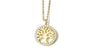 Yellow Plated Silver Cubic Zirconia Tree Of Life Necklace (Pendant & Chain)