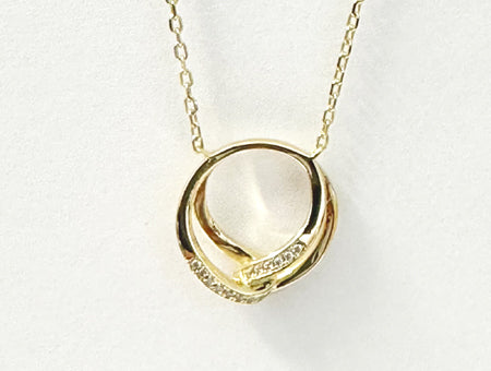 A Yellow Gold Plated Silver White CZ Stone Necklace