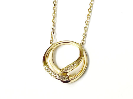 A Yellow Gold Plated Silver White CZ Stone Necklace