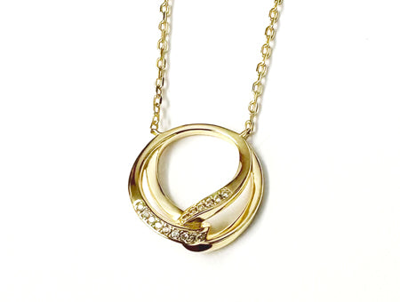 A Yellow Gold Plated Silver White CZ Stone Necklace