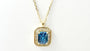 Aquamarine Cubic Zirconia Gold Plated Silver Necklace.(Pendant and Chain)