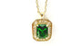 Emerald Cubic Zirconia Gold Plated Silver Necklace.(Pendant and Chain)