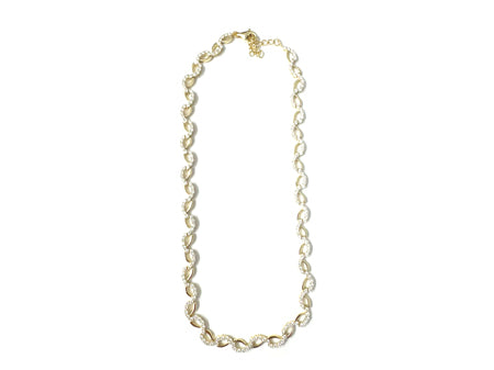 Yellow Plated on Silver White CZ Necklace