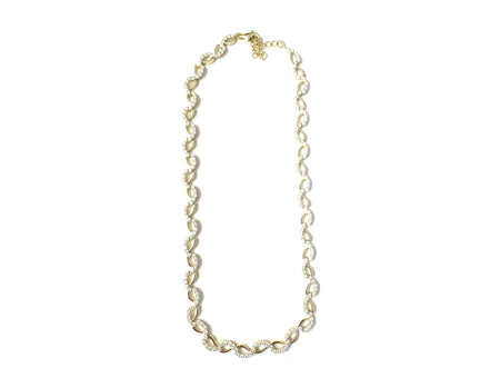 Yellow Plated on Silver White CZ Necklace