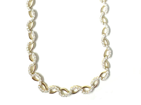 Yellow Plated on Silver White CZ Necklace