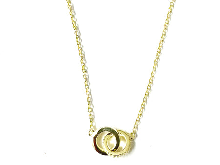 Yellow Plated on Silver White CZ Necklace