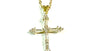 White CZ Yellow Plated Silver Cross Necklace