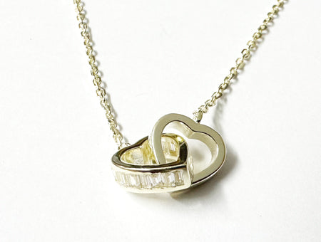 Yellow Plated on Silver Heart Necklace.