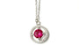 A White Gold Ruby Cz Necklace