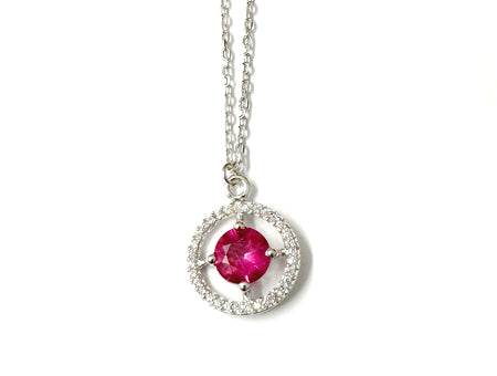 9 CT White Gold Ruby Cz Earring.
