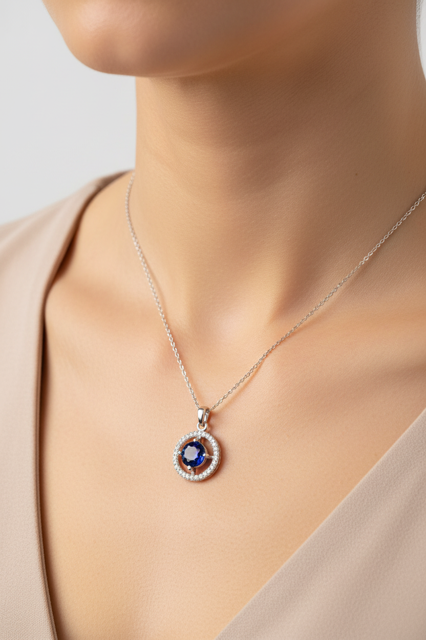 9 CT White Gold Sapphire Cz Earring.