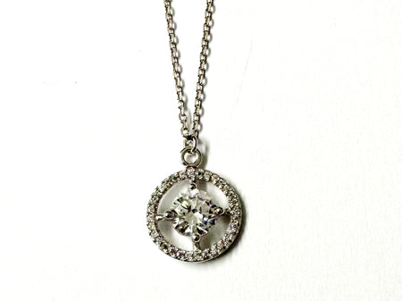 A White Gold White Cz Necklace