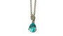 A White Gold Aquamarine Cz Necklace