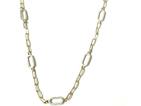 A Yellow Gold Cz Necklace
