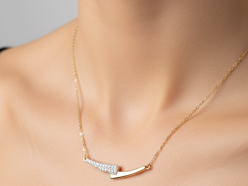 9ct Yellow Cz Gold Necklace