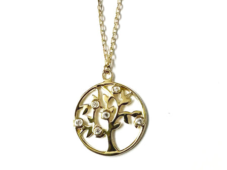 A Yellow Gold Cz Necklace