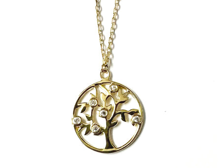 A Yellow Gold Cz Necklace