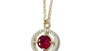 A Yellow Gold Ruby Cz Necklace