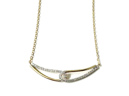 A Yellow Gold Cz Necklace