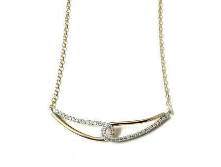 A Yellow Gold Cz Necklace